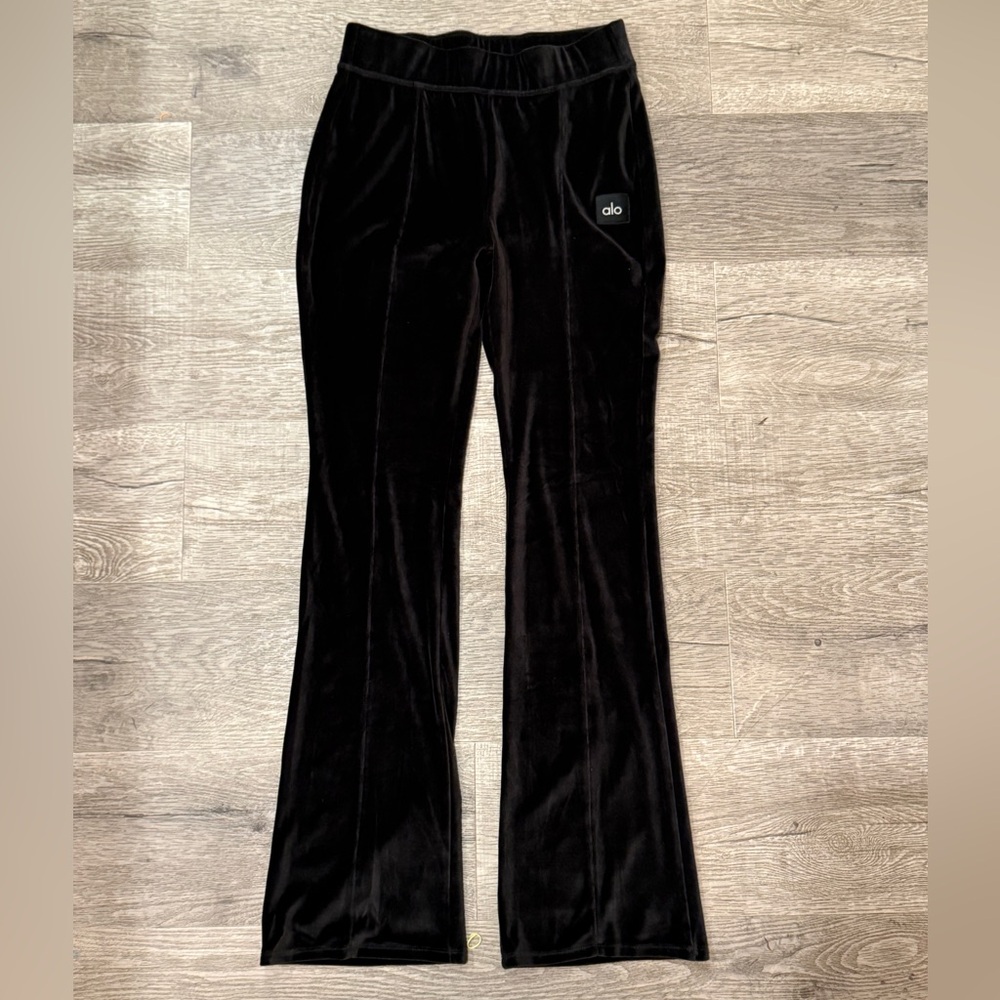 ALO Yoga Black Velvet flare pants